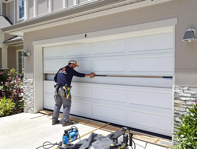 Palm Coast Garage Door Repair team performing complete garage door replacement at Palm Coast residence