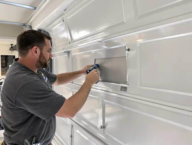 Garage door panel repair by Palm Coast Garage Door Repair in Palm Coast